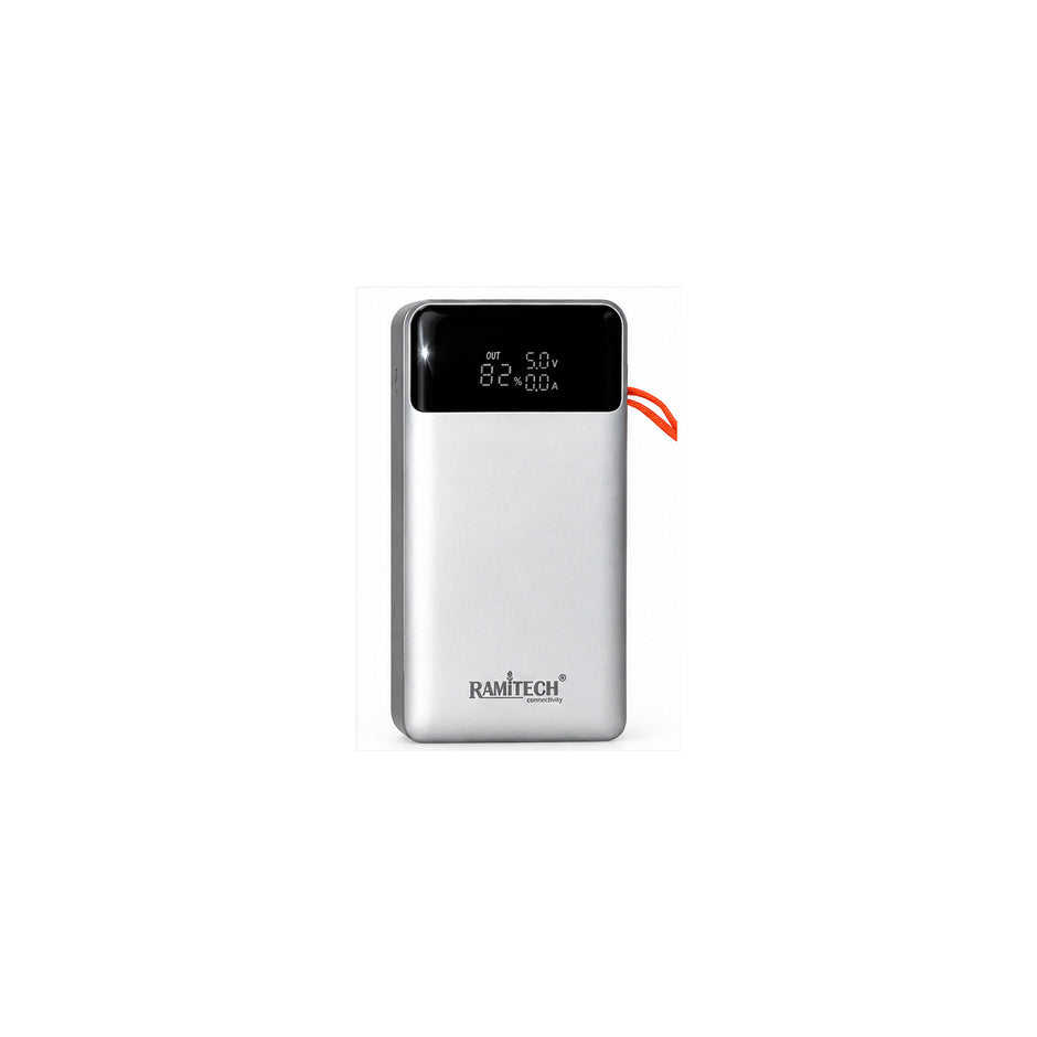 Power Bank RAMITECH 50.000 mAh 22,5W con Pantalla Digital y Cables Integrados