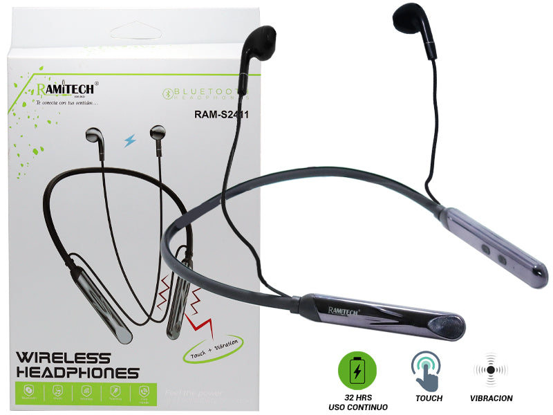 Audífonos Bluetooth RAM-S2411 | 32 Horas de Batería | Ramitech