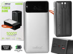 Power Bank RAMITECH 50.000 mAh 22,5W con Pantalla Digital y Cables Integrados