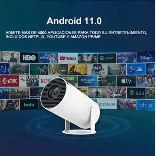 Proyector Smart Para Cine En Casa 1080 HD Android 11 4K
