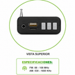 Radio Portátil AM/FM Recargable con USB, TF y Salida para Audífonos