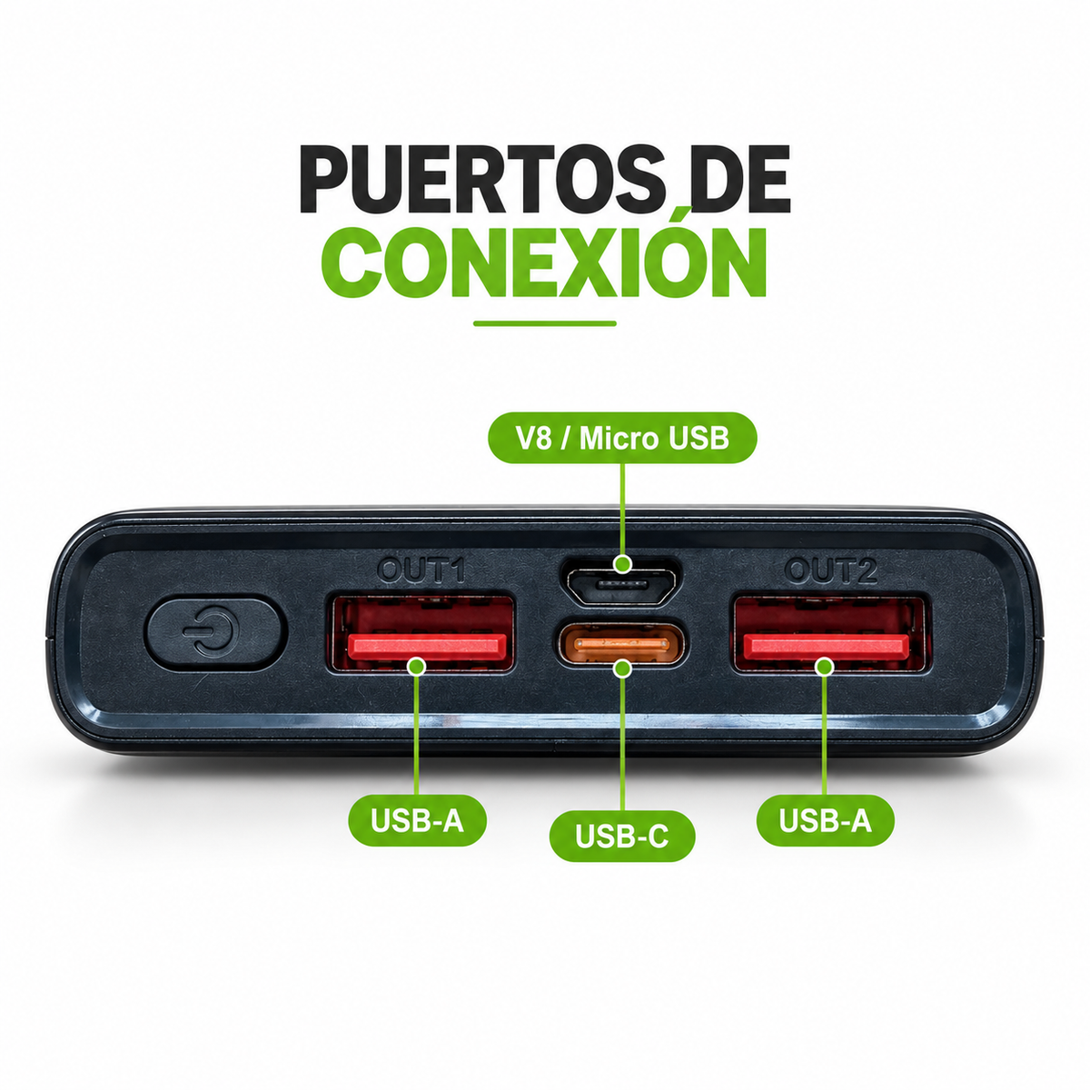 Power Bank RAMITECH RAM-PD05 10.000 mAh con Carga Rápida 22,5W y Pantalla Digital