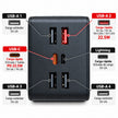 Power Bank RAMITECH 50.000 mAh 22,5W con Pantalla Digital y Cables Integrados