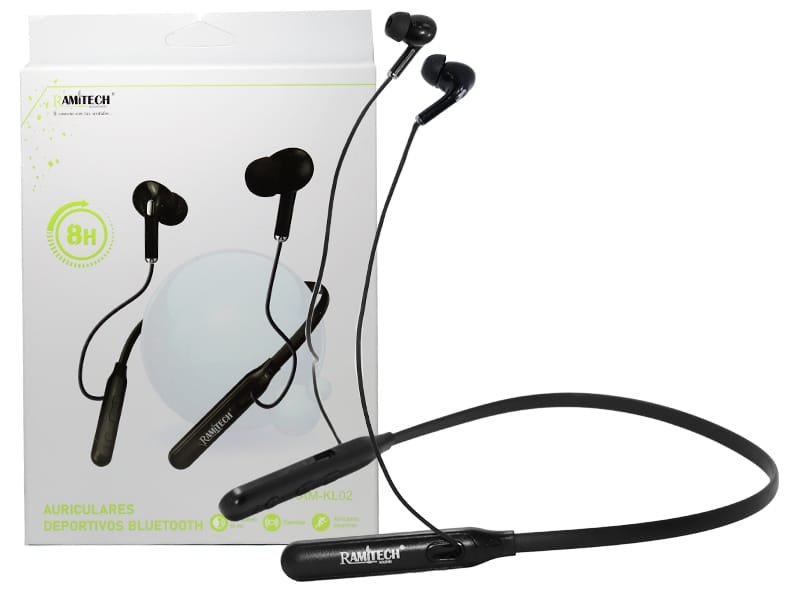 Auriculares Bluetooth Cuello Nuca Goma 8 Horas Ramitech
