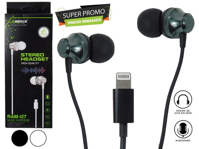 AURICULAR CONECTOR LIGHTNING RAMITECH