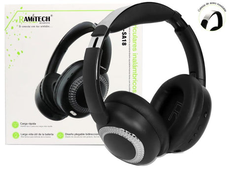 Audifonos Bluetooth Balaca Diadema Metalica 15 Horas Ramitech
