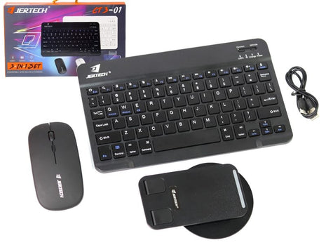 Teclado Y Raton Soporte Celular Tablet Combo 3 En 1 Ergonomico Bluetooth Jertech