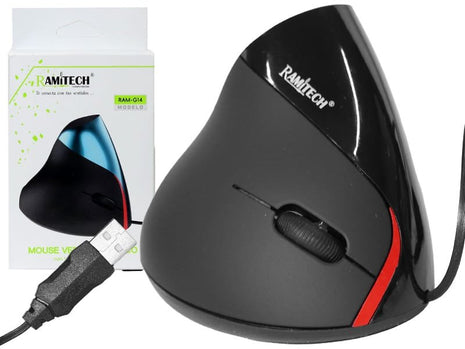 Mouse Vertical Ergonomico Usb 5 Botones Optico Cable Color Ramitech