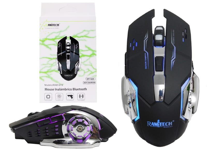 Mouse Inalambrico Bluetooth Recargable Para Juegos  Tipo C Usb 2.4G Dpi 1600 36 Horas 500