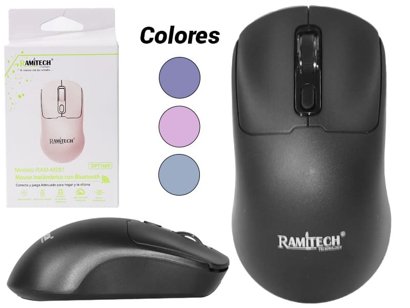 Mouse Inalambrico Bluetooth Y Usb 2.4G Dpi 1600 Recargable Tipo C Ramitech