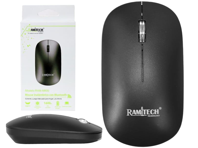 Mouse Inalambrico Bluetooth Y Usb 2.4G Dpi 1600 Recargable Tipo C Ramitech
