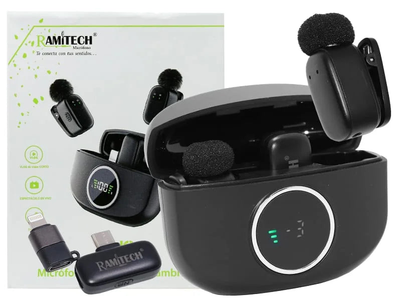 Micrófonos de Solapa Inalámbricos Ramitech RAM-W21 ANC (2 Micrófonos)