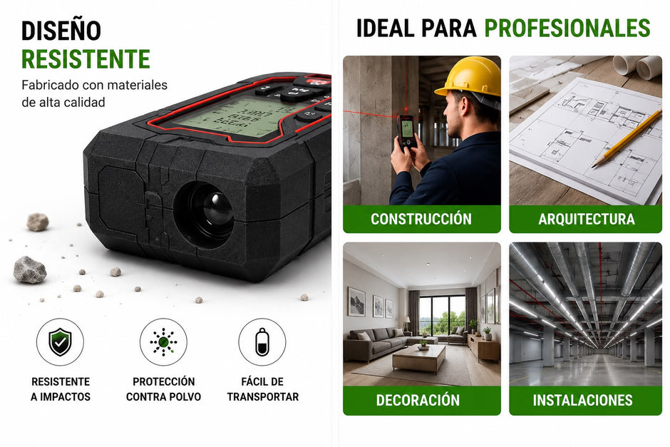 📏 Medidor Láser L100 – Alcance de 100 Metros