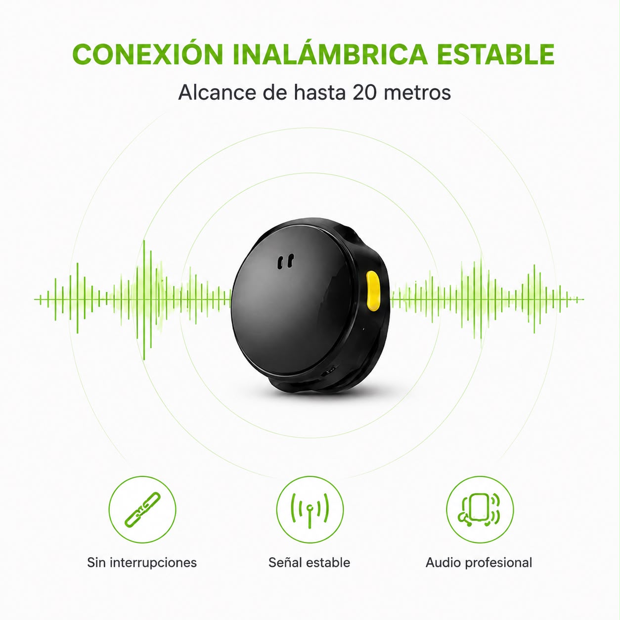 Micrófono Inalámbrico RAM-WQ8 ANC con Estuche de Carga y Receptor USB-C / Lightning