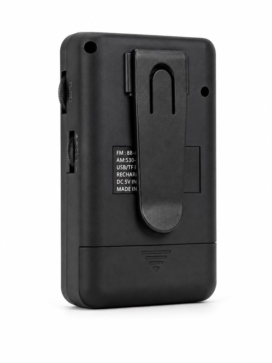 Radio Portátil AM/FM Recargable con USB, TF y Salida para Audífonos