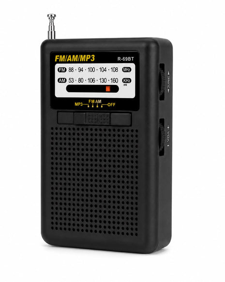 Radio Portátil AM/FM Recargable con USB, TF y Salida para Audífonos