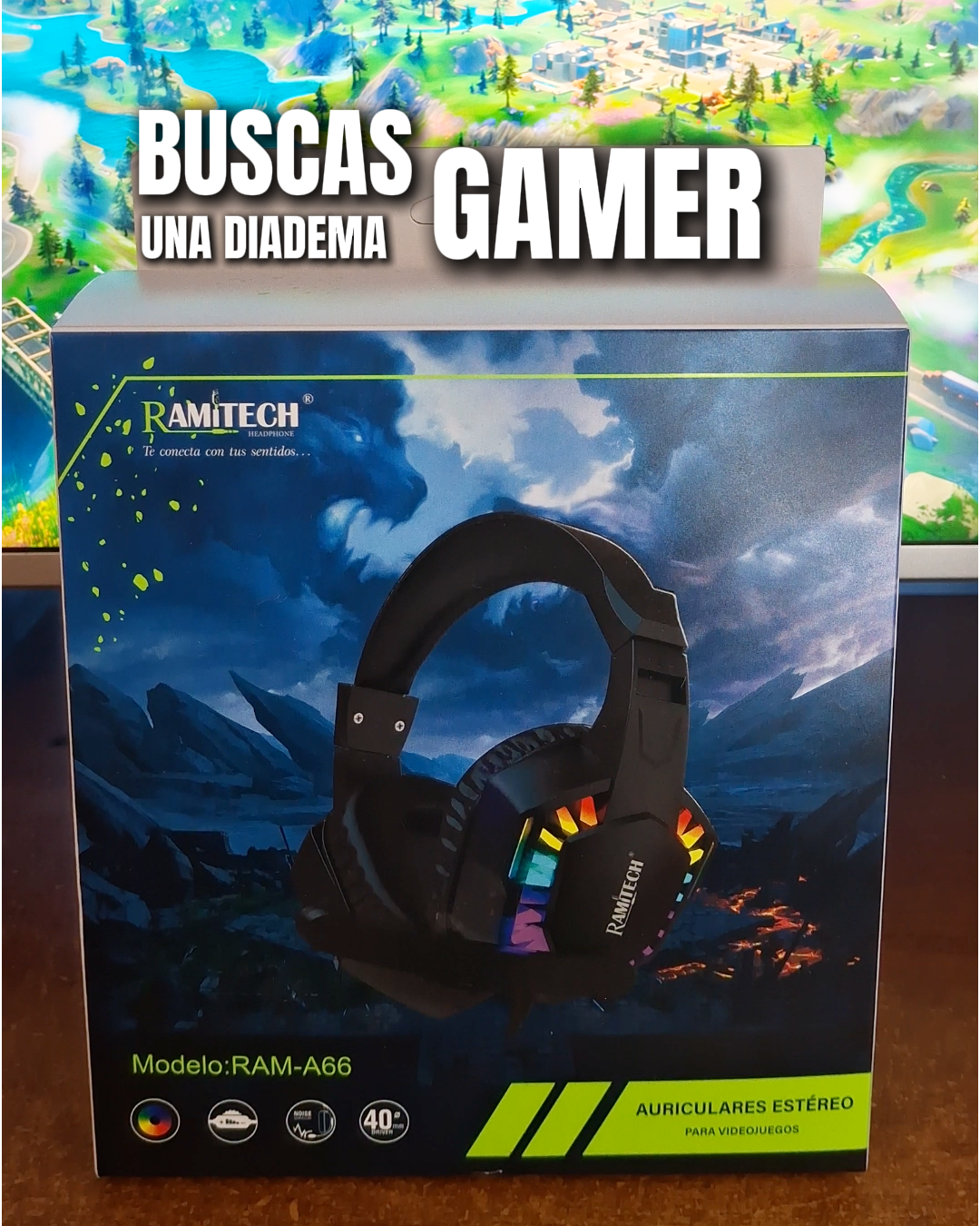Auriculares Gamer USB Ramitech RAM-A66 con Micrófono RGB
