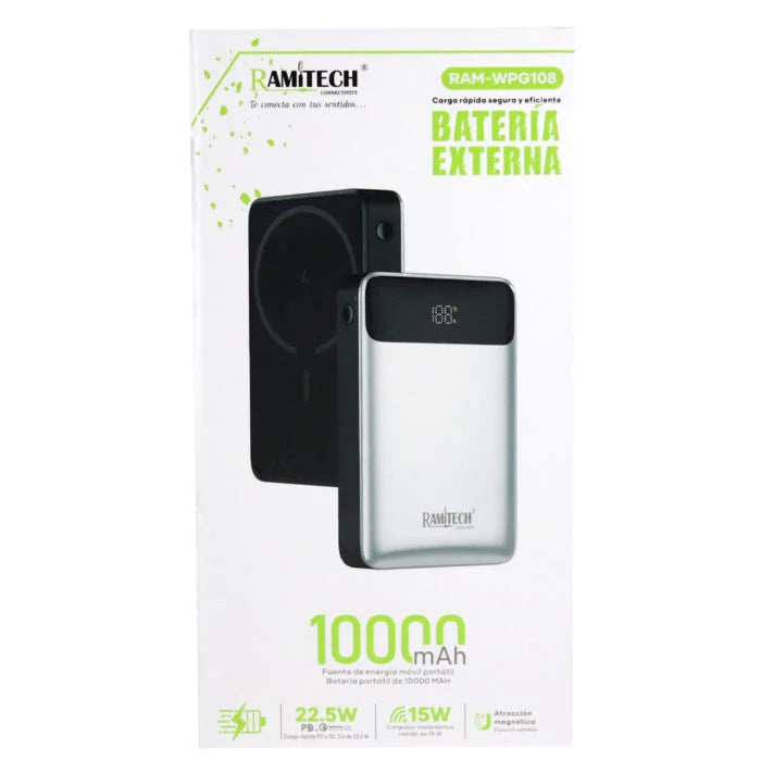 Power Bank Magnética Inalámbrica Ramitech RAM-WPG108 10.000 mAh PD 22.5W